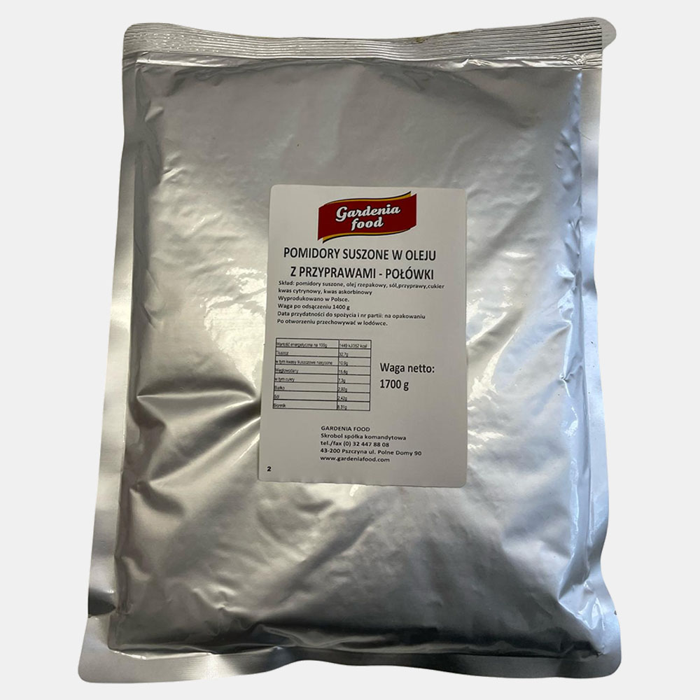 Pomidory suszone w oleju z przyprawami - połówki- 1700g