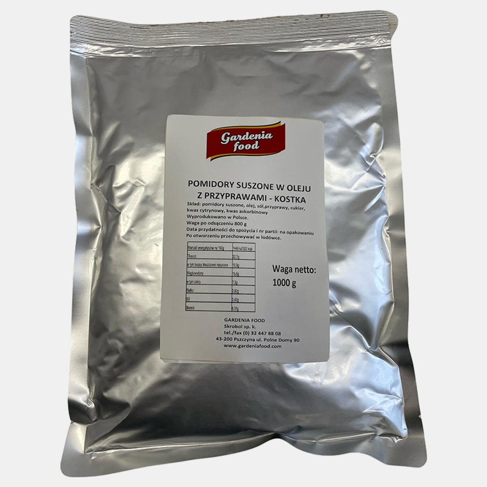 Pomidory suszone w oleju z przyprawami - kostka - 1000g