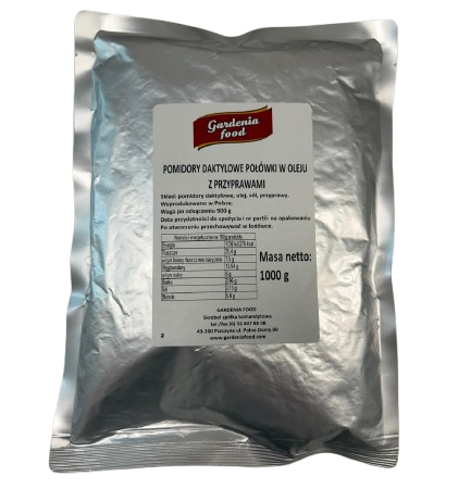 Pomidory daktylowe połówki w oleju z przyprawami - 1000g
