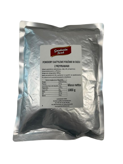 Pomidory daktylowe połówki w oleju z przyprawami - 1000g